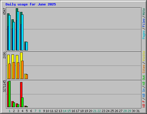 Daily usage for June 2025